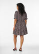 Short viscose dress with ruffle details, Blue, Model image number 2
