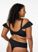 Bikini top with ruffles and underwire, Black, Model image number 2