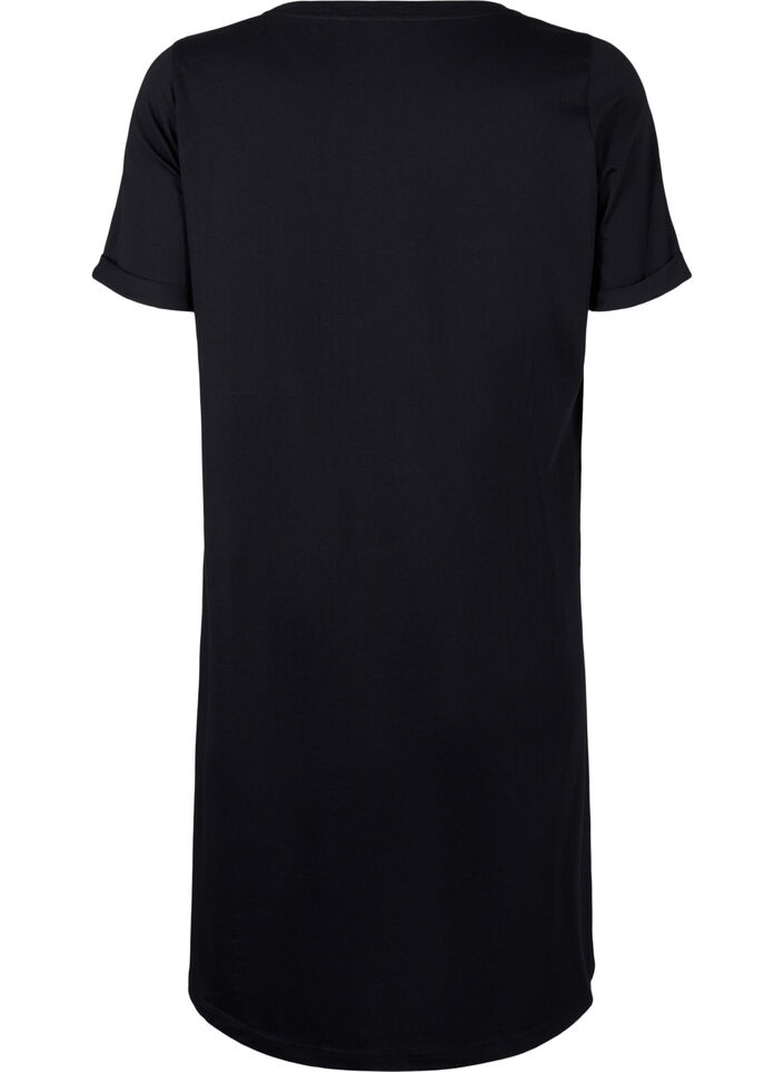 Cotton t-shirt dress, Black, Packshot image number 1