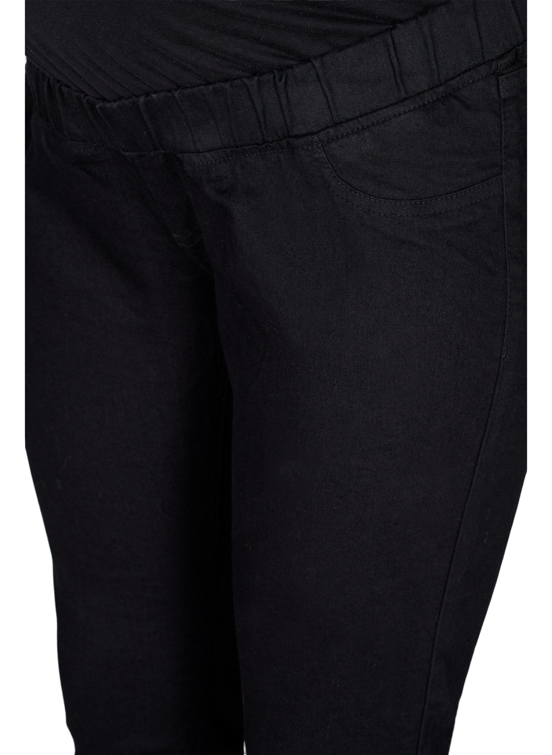Zizzifashion Pregnancy jeggings with back pockets, Black, Packshot image number 2