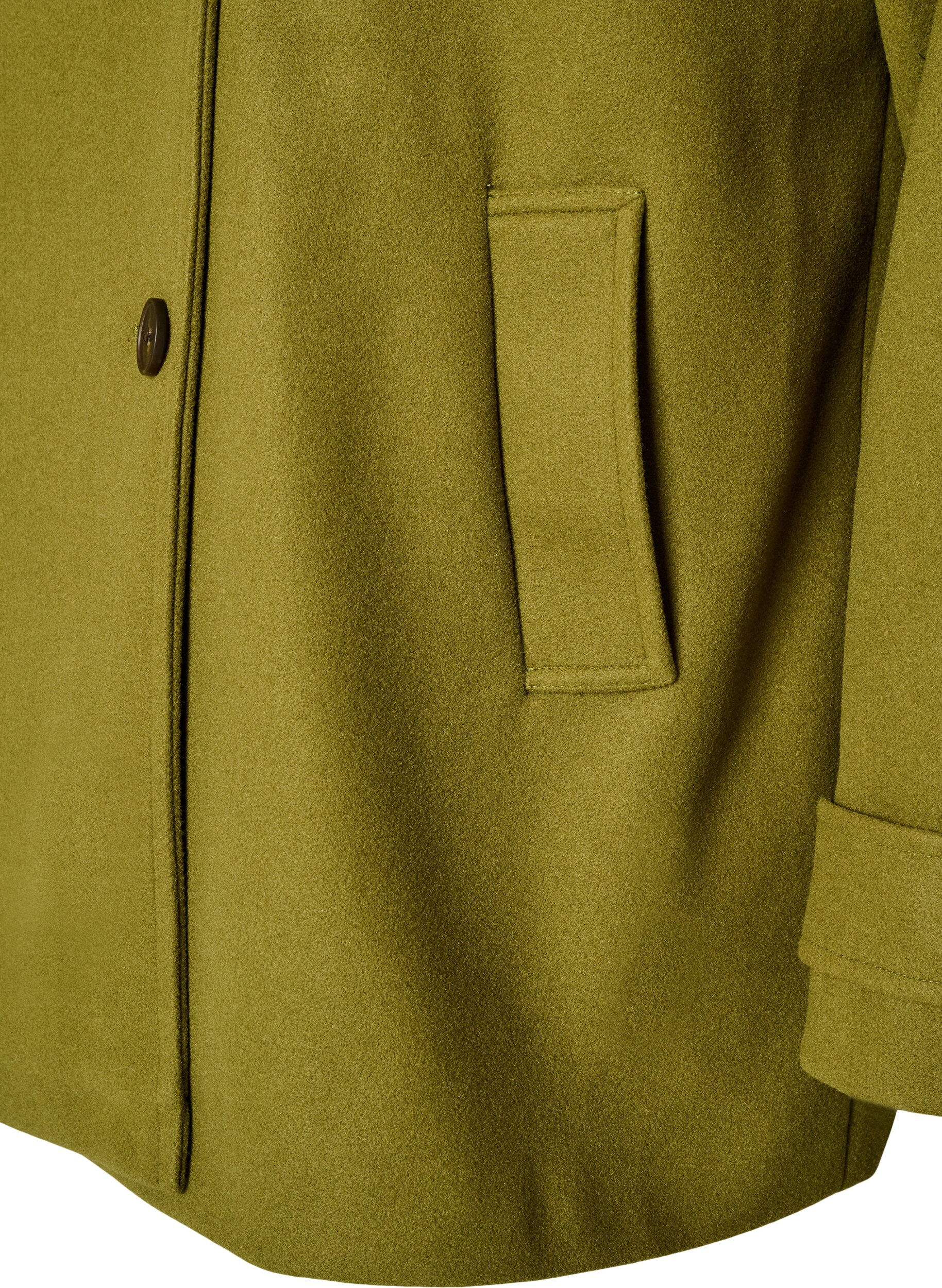 ZizzifashionShort coat with double-breasted button closure, Green, Packshot image number 3