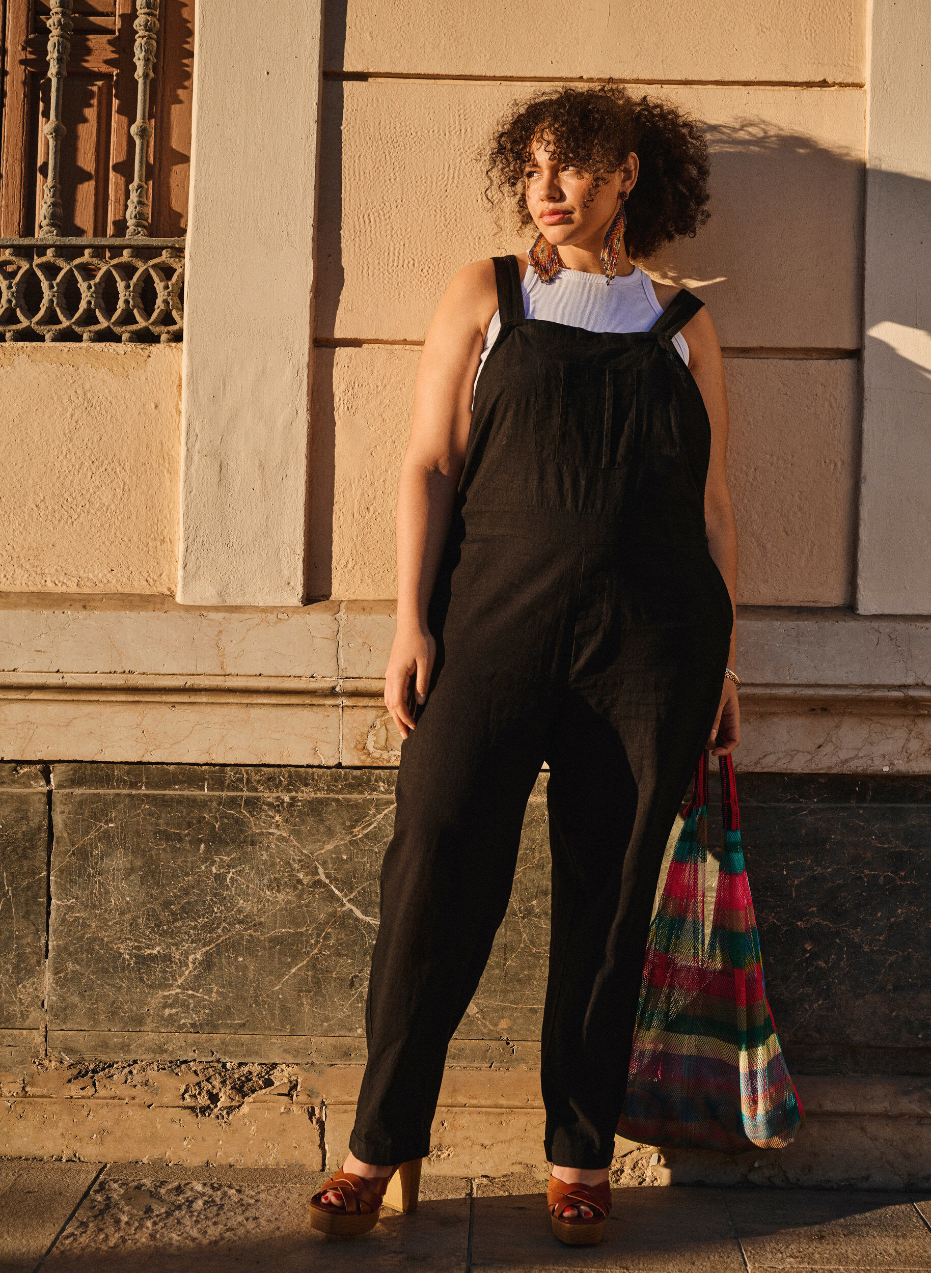 Zizzifashion Overalls in linen mix, Black, Image image number 0