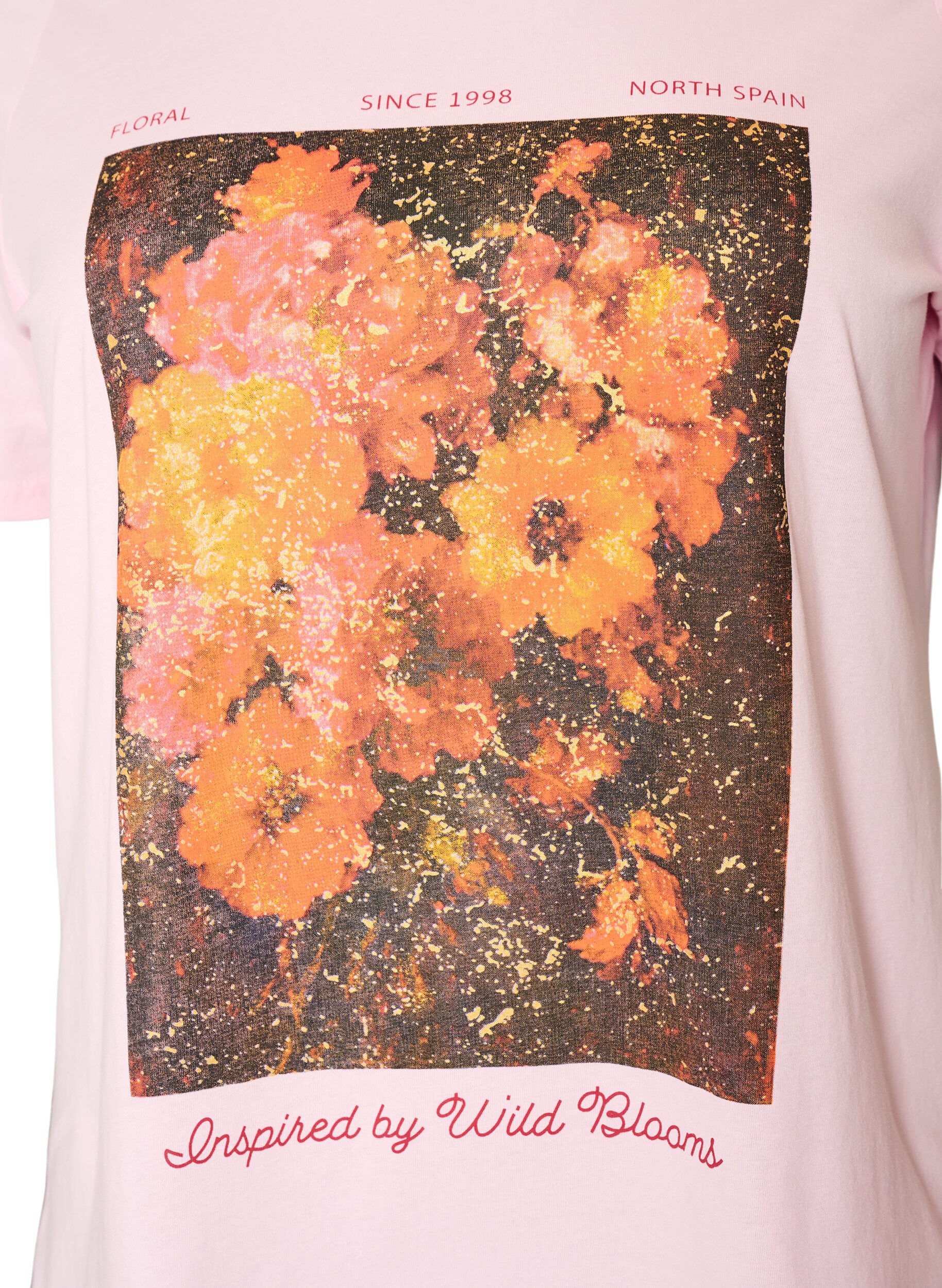 Zizzifashion Cotton T-shirt with front print, Rose, Packshot image number 2