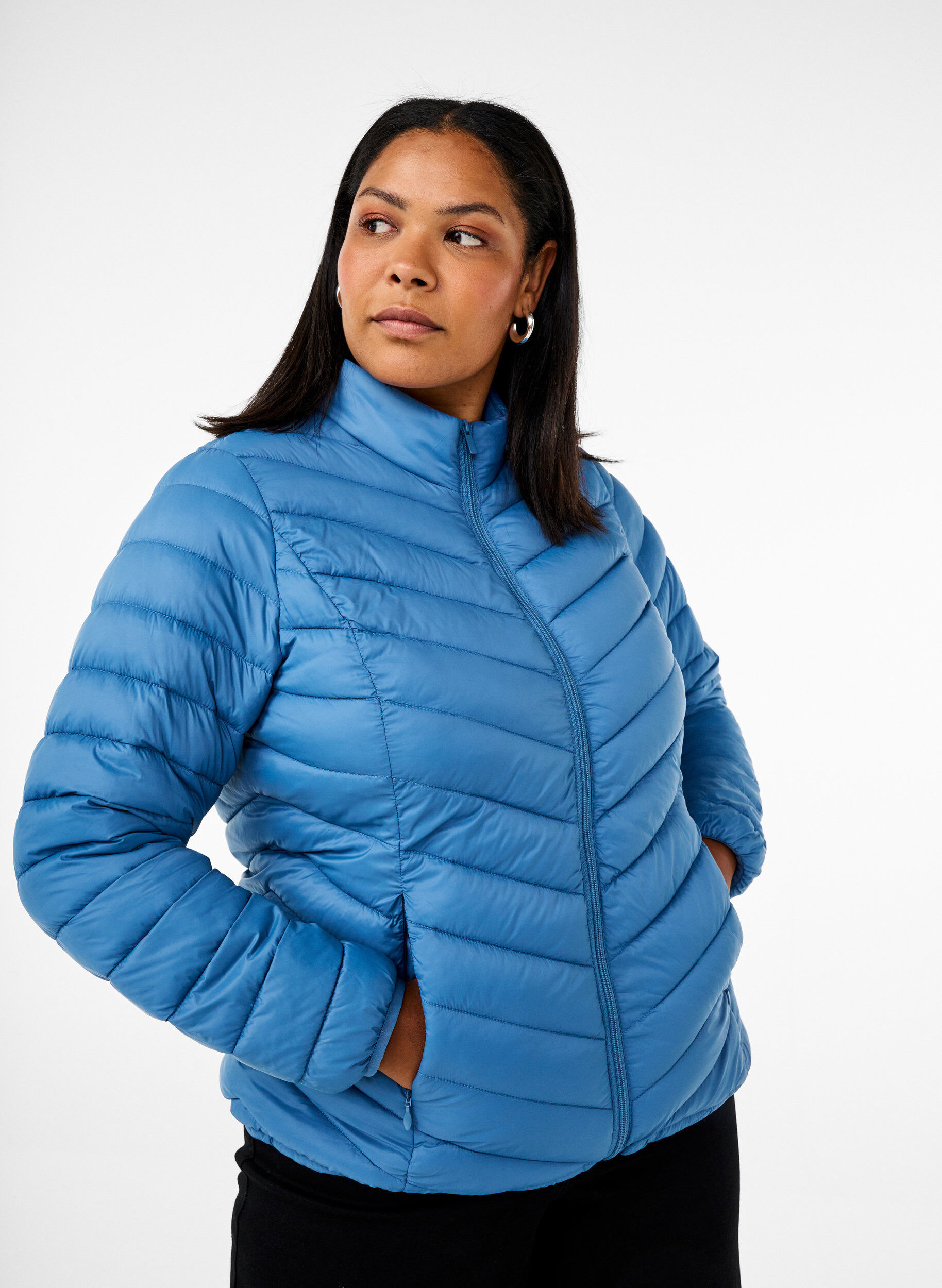Zizzifashion Lightweight jacket with pockets, Blue, Model image number 0