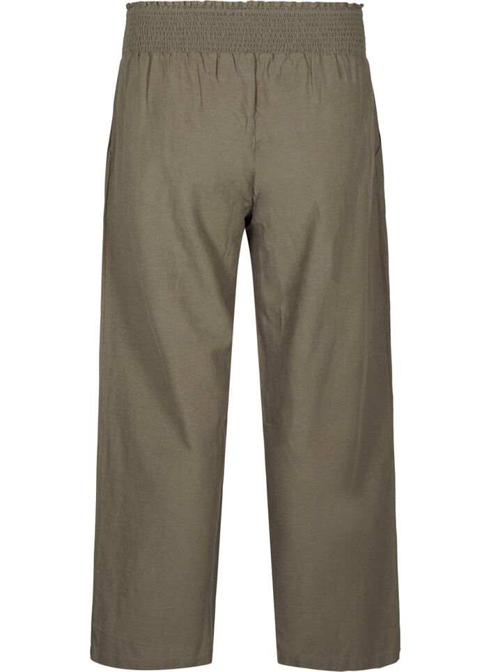 Smock pants with linen, Green, Packshot image number 1
