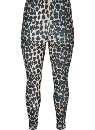Long leggings with leopard print, Black Leo AOP, Packshot image number 1