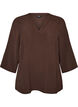 Blouse with 3/4 sleeves, Brown, Packshot image number 0