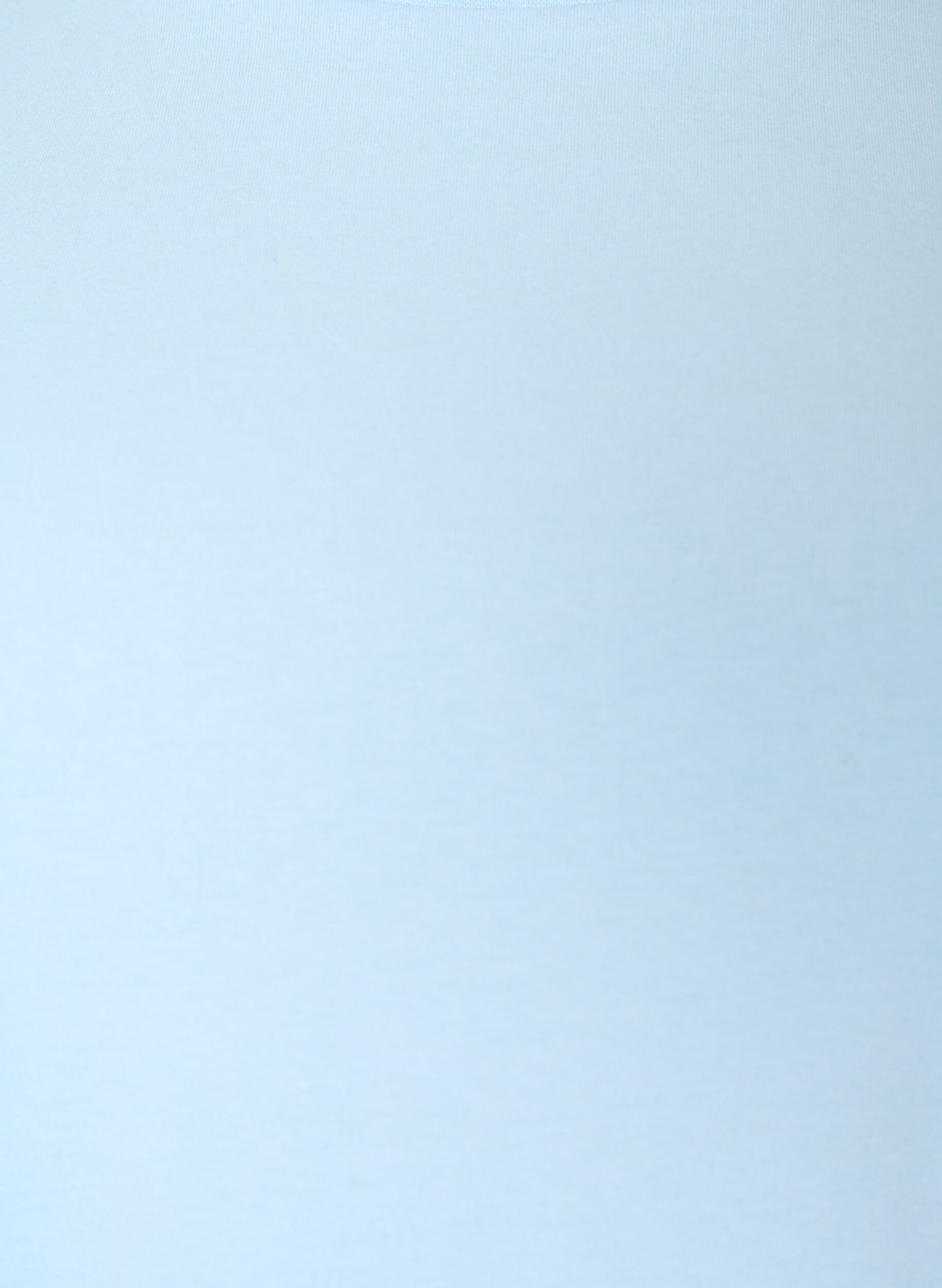 Zizzifashion Cotton T-shirt with wavy contrasting edges, Light Blue, Packshot image number 2