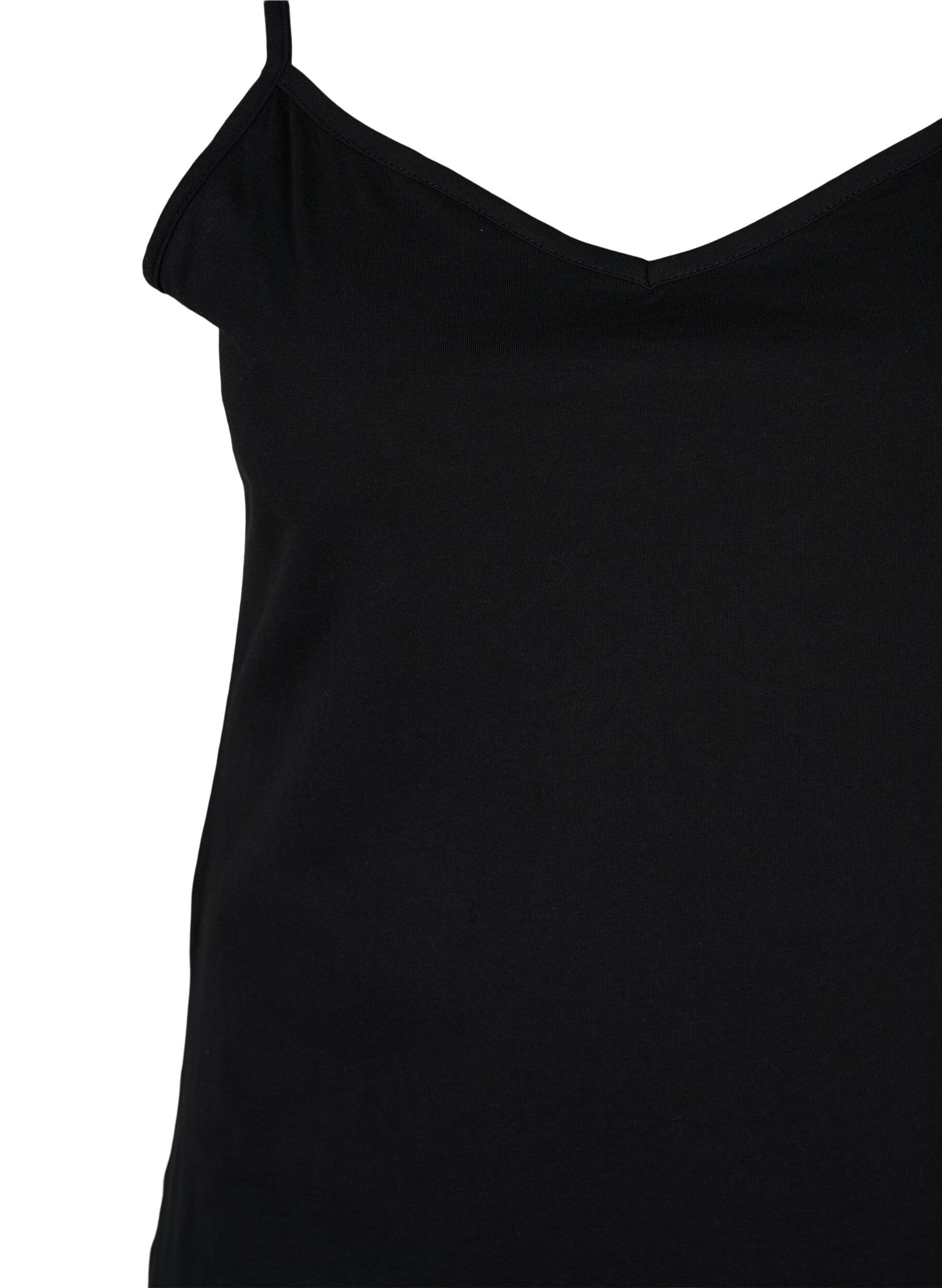 Zizzifashion Cotton basic top 2-pack, Black/Black, Packshot image number 2