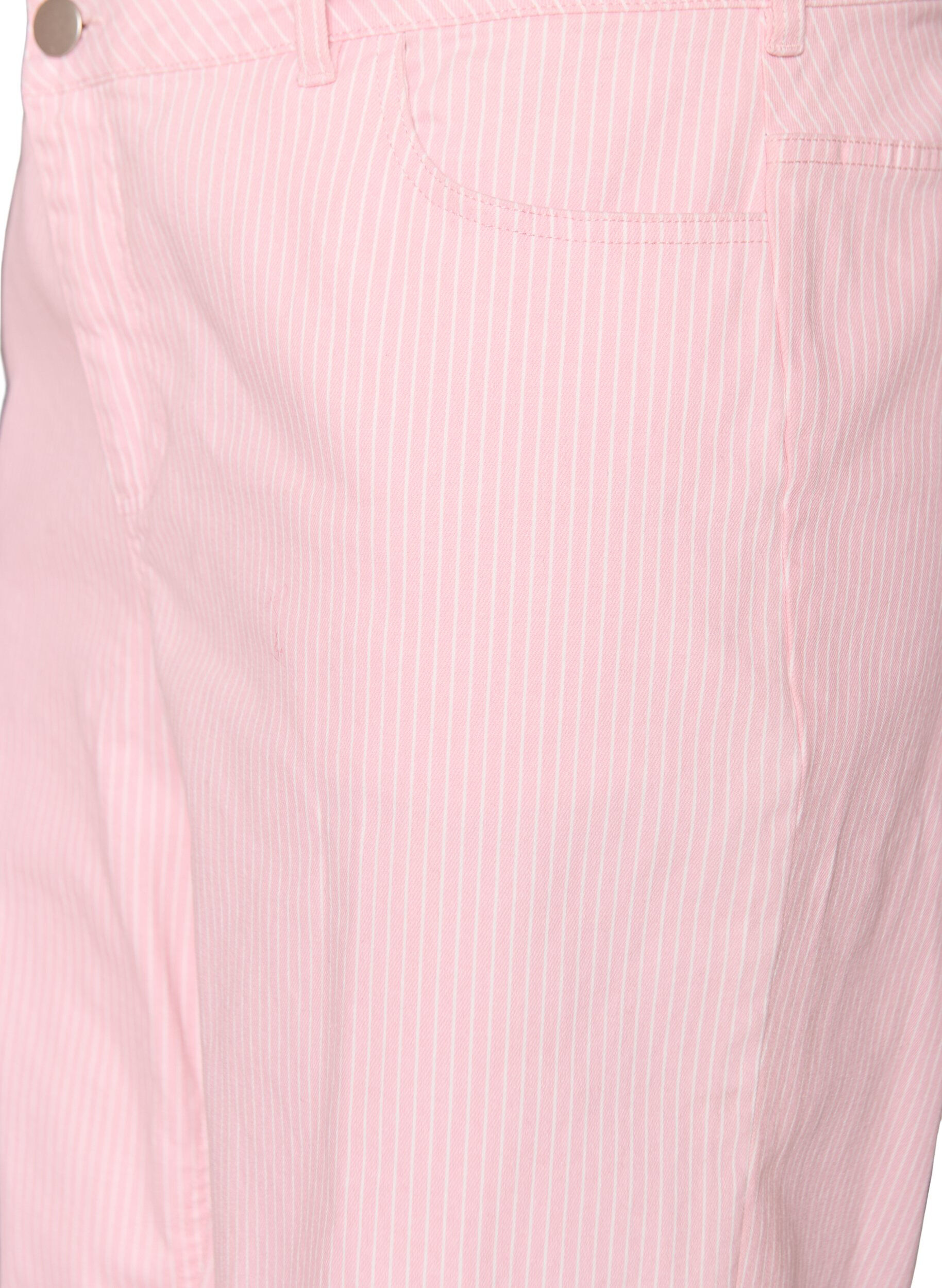 Zizzifashion Coloured Myra jeans with stripes and wide legs, Pink, Packshot image number 2