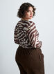 Mesh blouse with print, Brown, Model image number 2