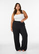 High-waisted wide-leg jersey trousers, Black, Model image number 1