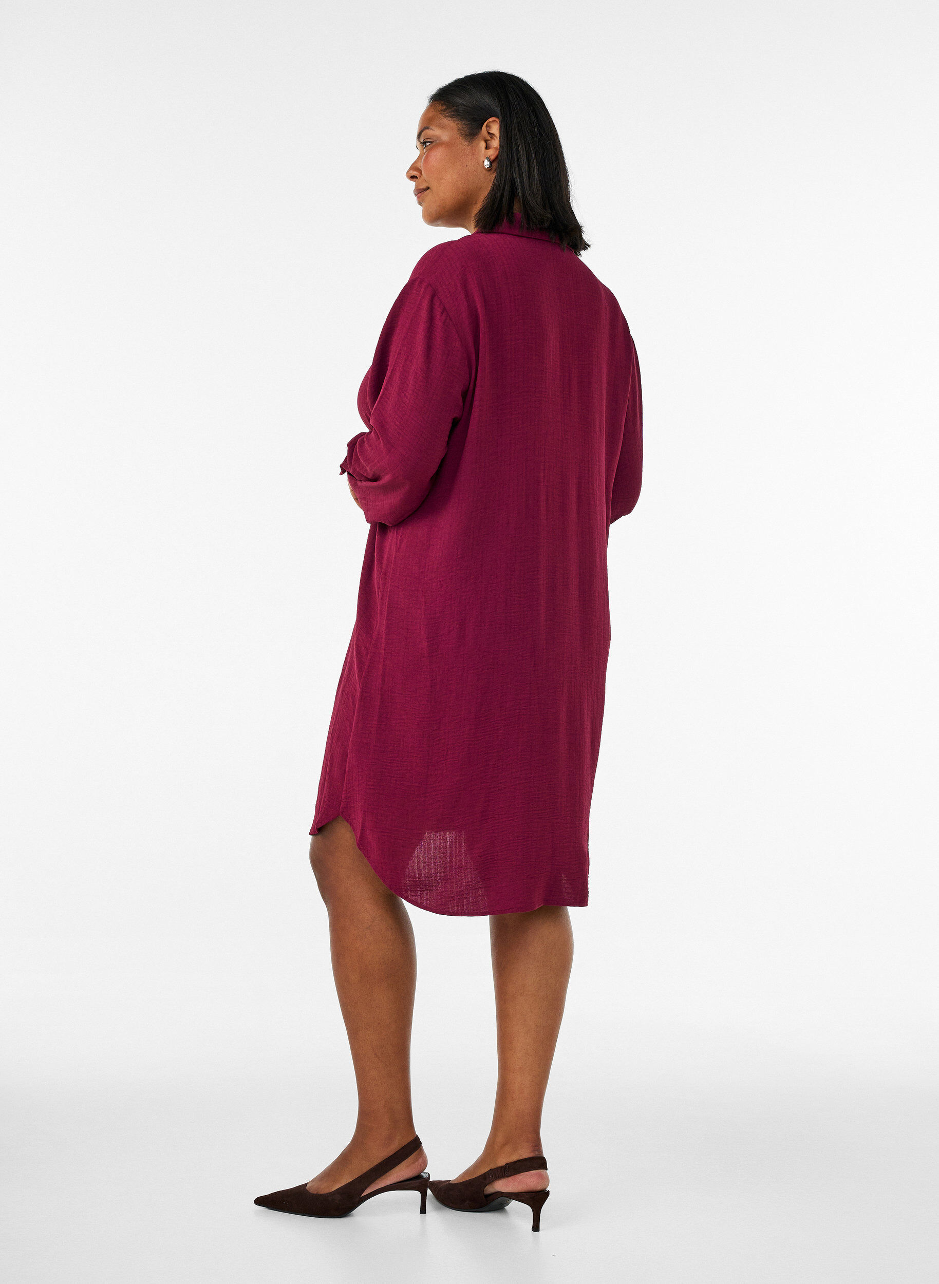 ZizzifashionLong shirt with a light texture, Red, Model image number 2