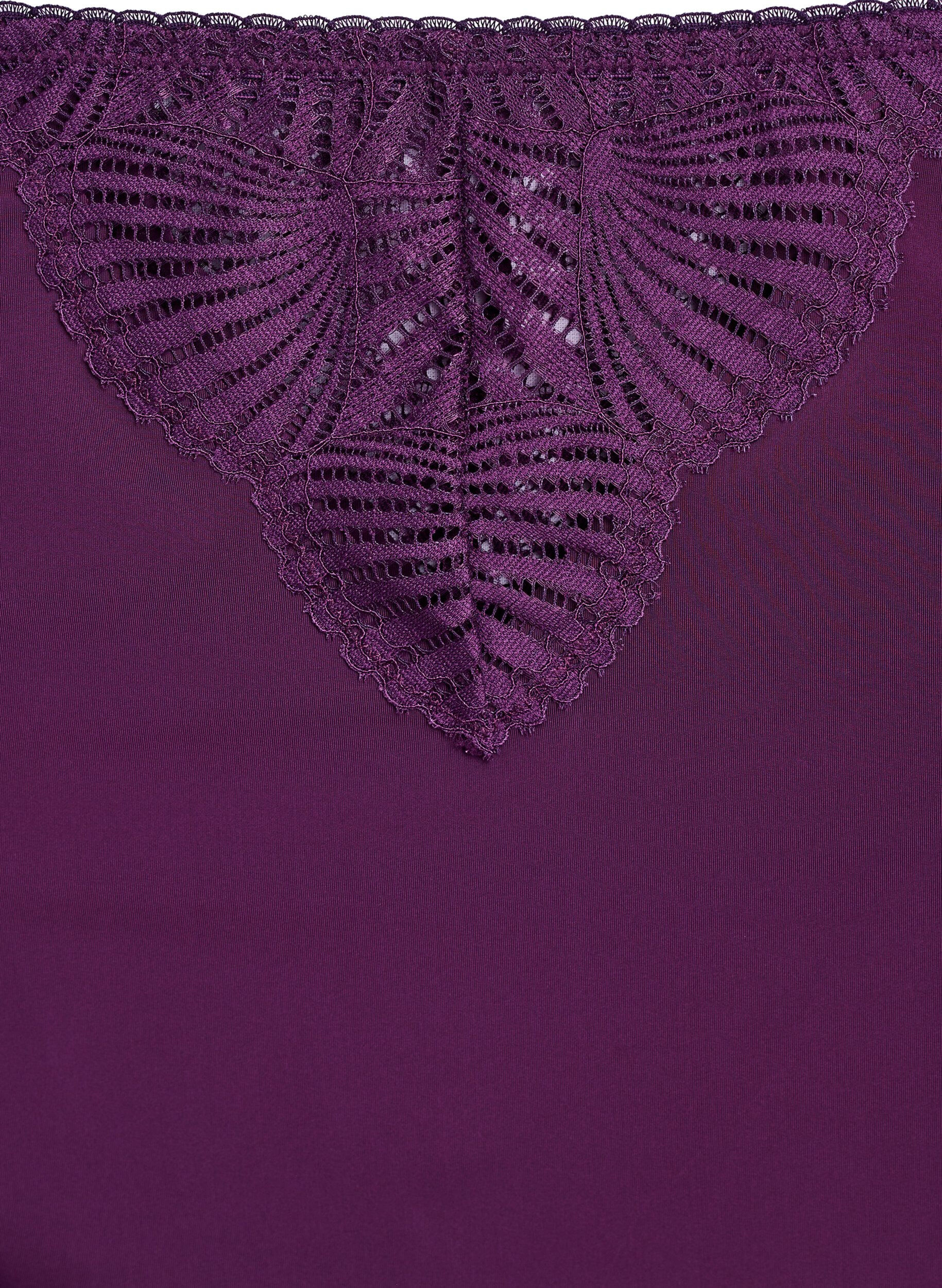 Zizzifashion Briefs panties in microfibre with lace details, Dark Bordeaux, Packshot image number 2