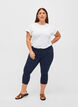 Close-fitting capri trousers in viscose blend, Blue, Model image number 0