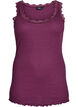 Top with lace trim, Dark Bordeaux, Packshot image number 0