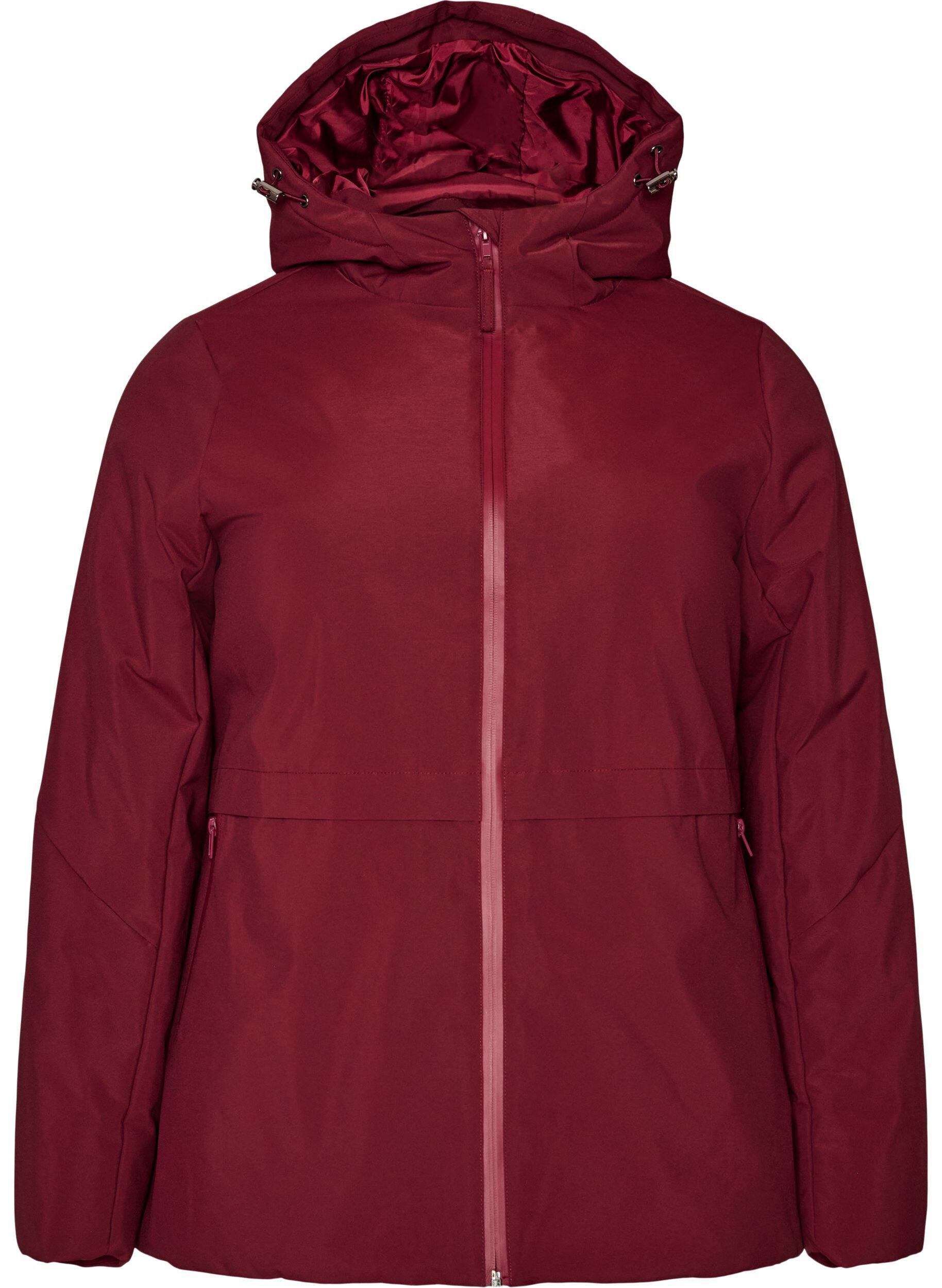 ZizzifashionWinter jacket with hood and adjustable waist, Red, Packshot image number 0