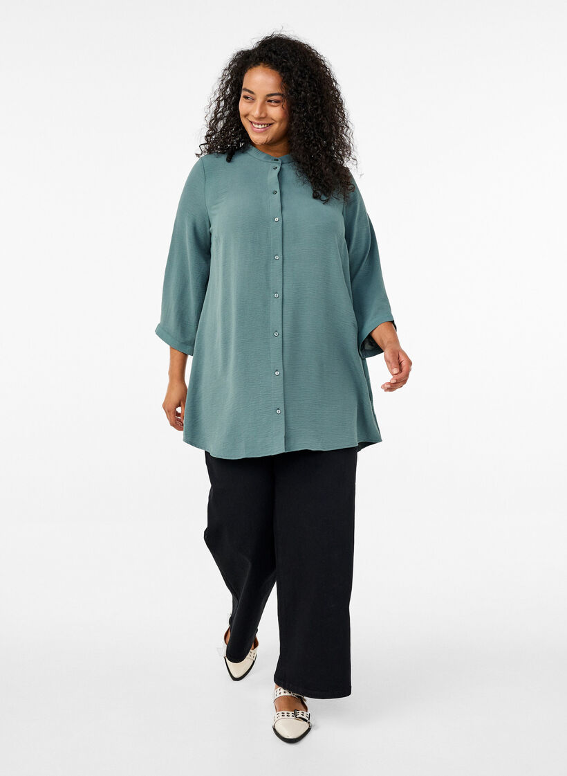 Tunic with 3/4 sleeves, Green, Model image number 1