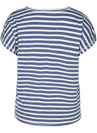 Striped t-shirt in cotton, Twilight Blue Stripe, Packshot image number 1