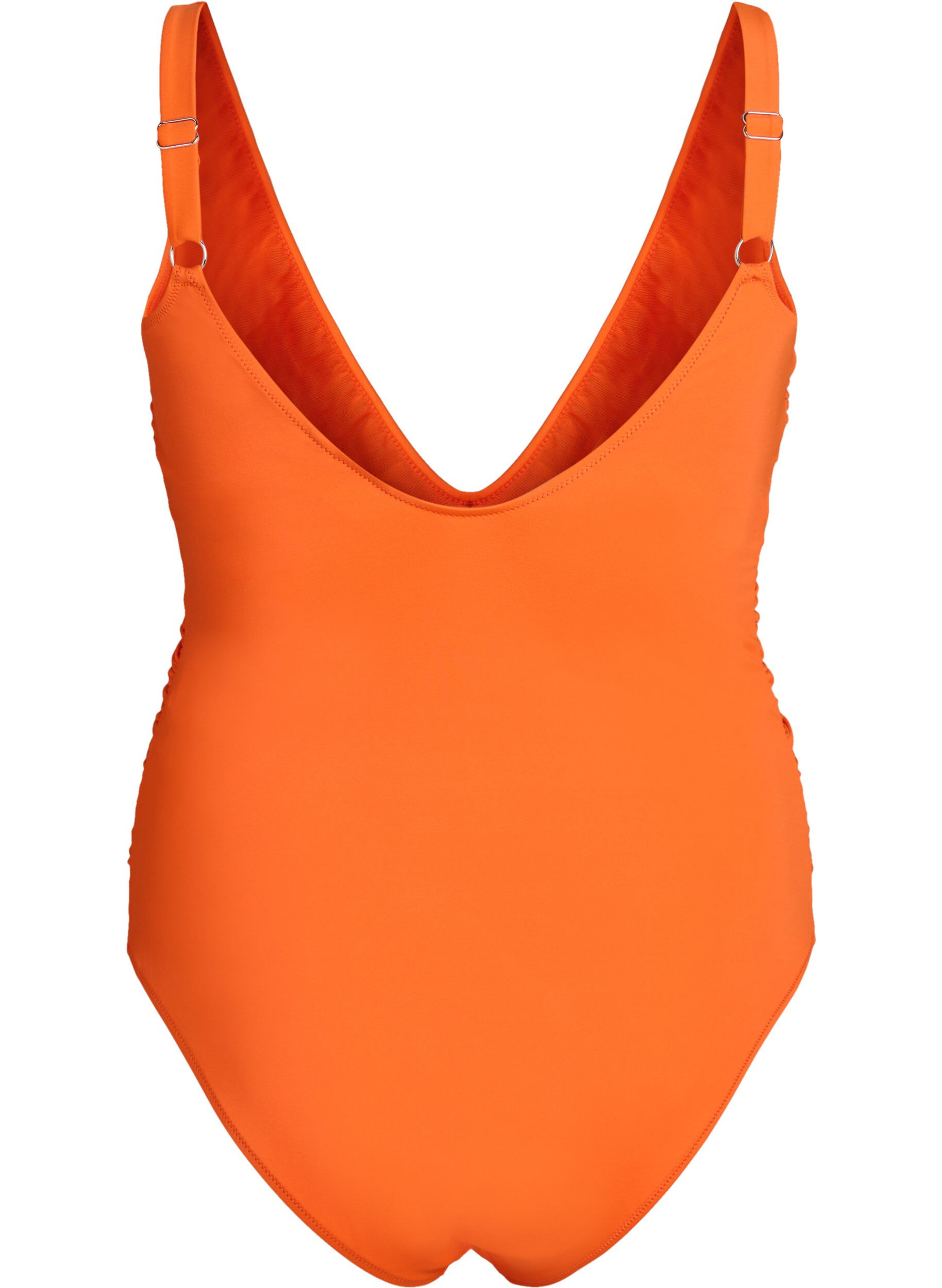 Zizzifashion Swimsuit with ruffles and removable inserts, Orange, Packshot image number 1