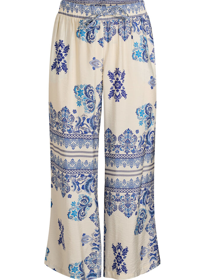 Patterned wide-leg trousers, 9991, Packshot image number 0