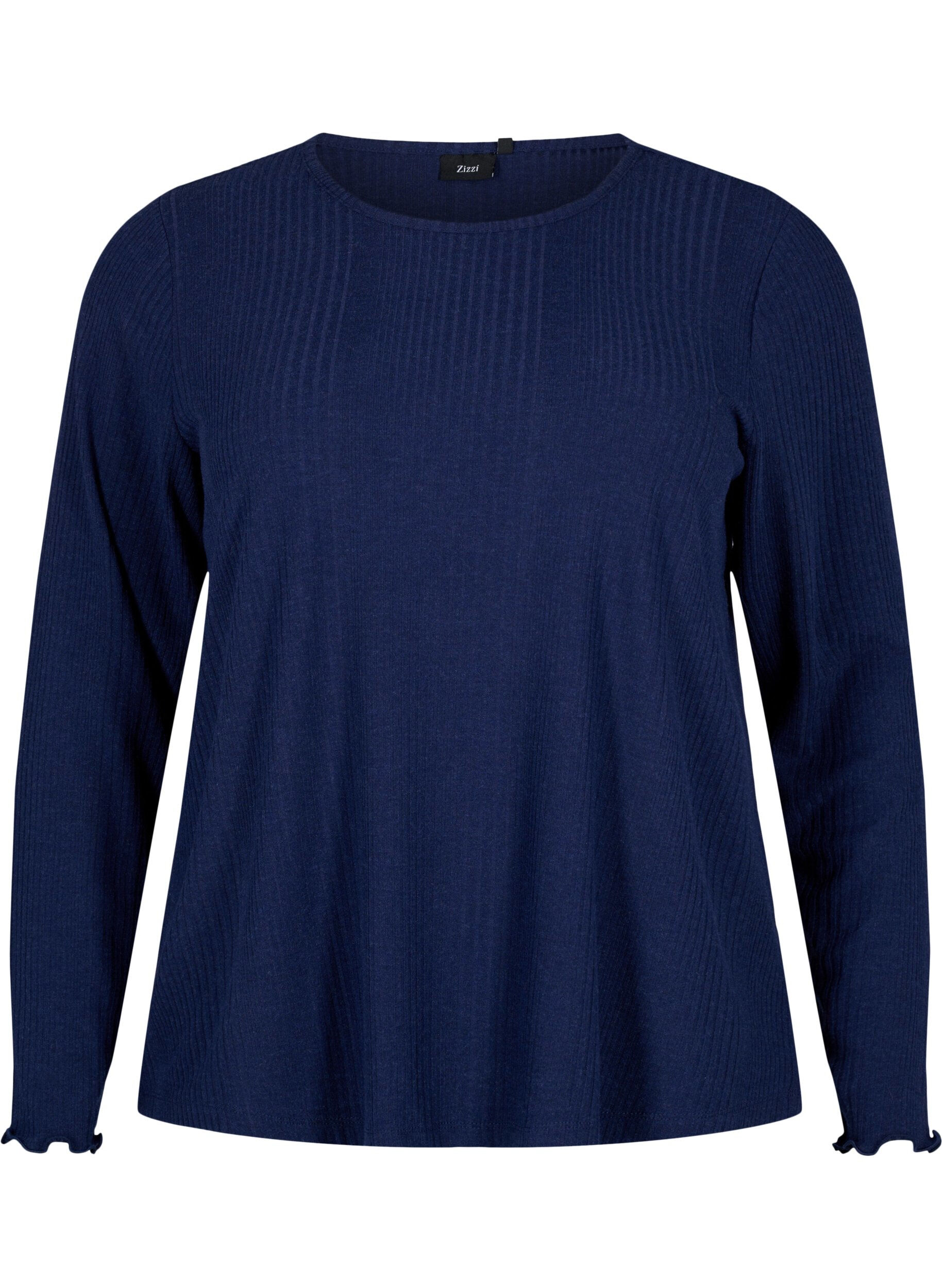 Zizzifashion Long sleeve blouse with striped pattern, Night Sky Mel., Packshot image number 0