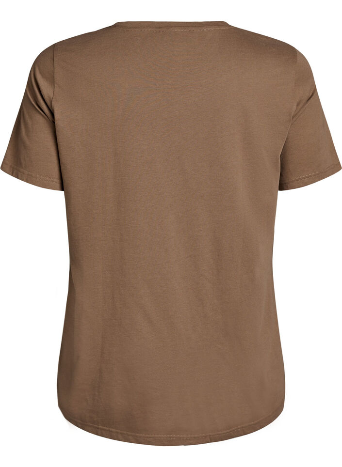 T-shirt with motif, Brown, Packshot image number 1