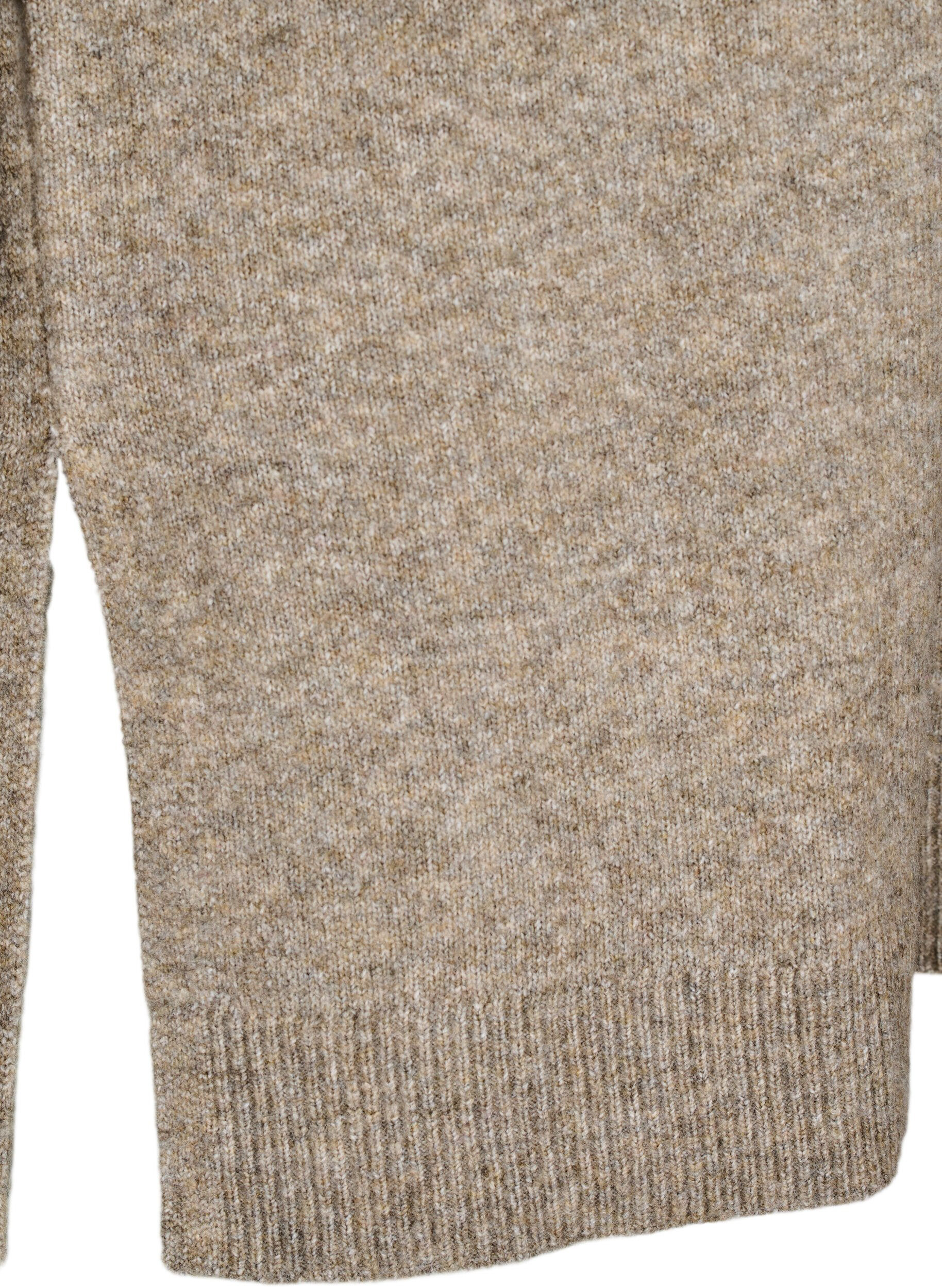 Zizzifashion Knitted top with wool and slits, Walnut Mel., Packshot image number 3