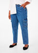 Cargo jeans with high waist, Blue Denim, Model image number 2
