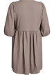 Short dress with texture and 3/4 sleeves, Beige, Packshot image number 1