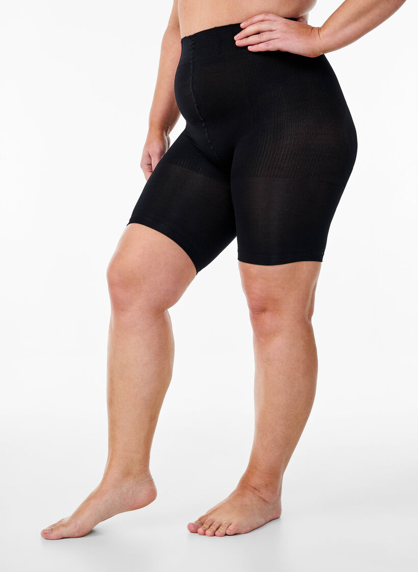 2-pack push-up shorts in 60 denier with shaping effect, Black, Model image number 0