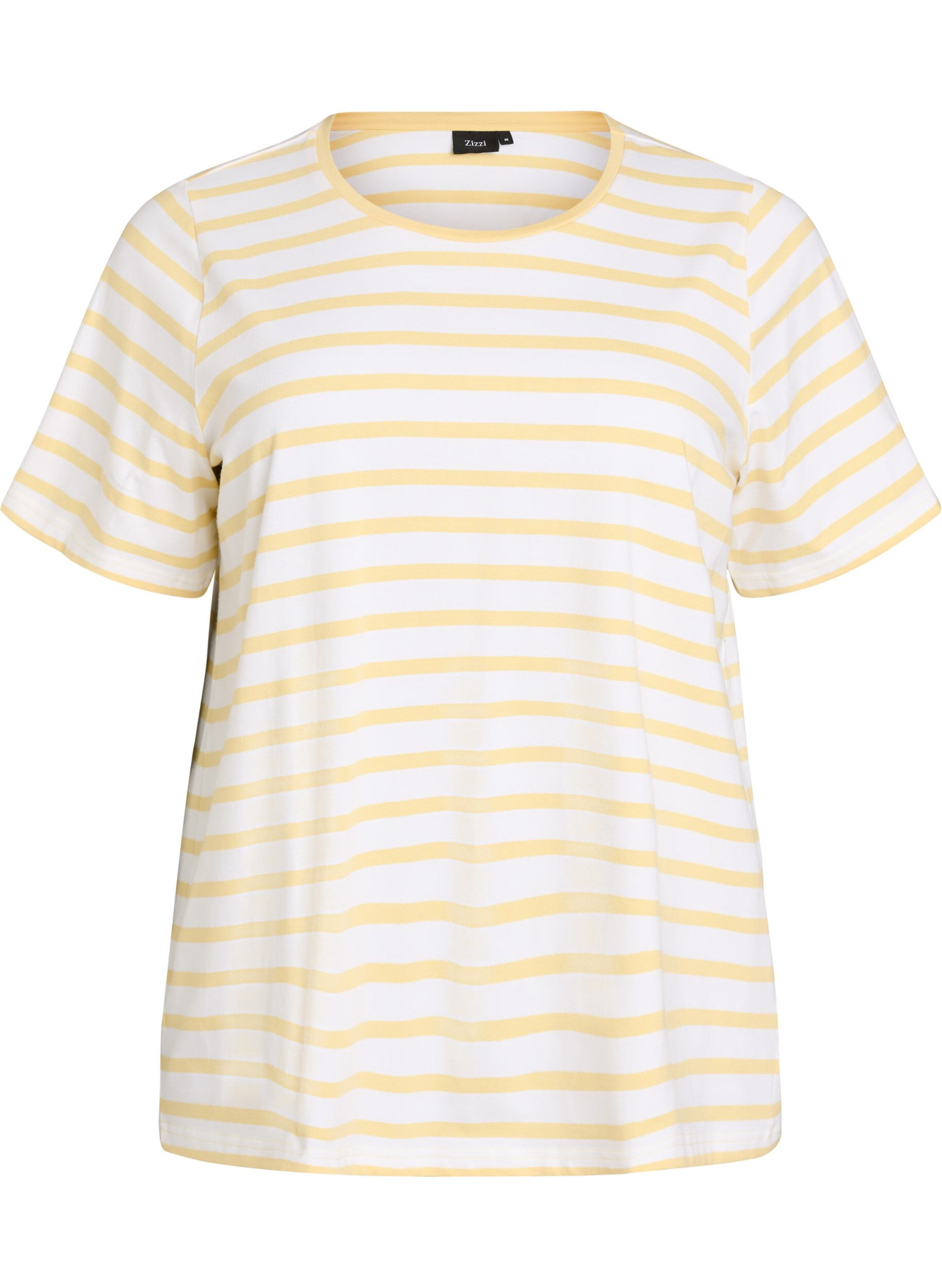 Zizzifashion Striped T-shirt in organic cotton, Yellow, Packshot image number 0