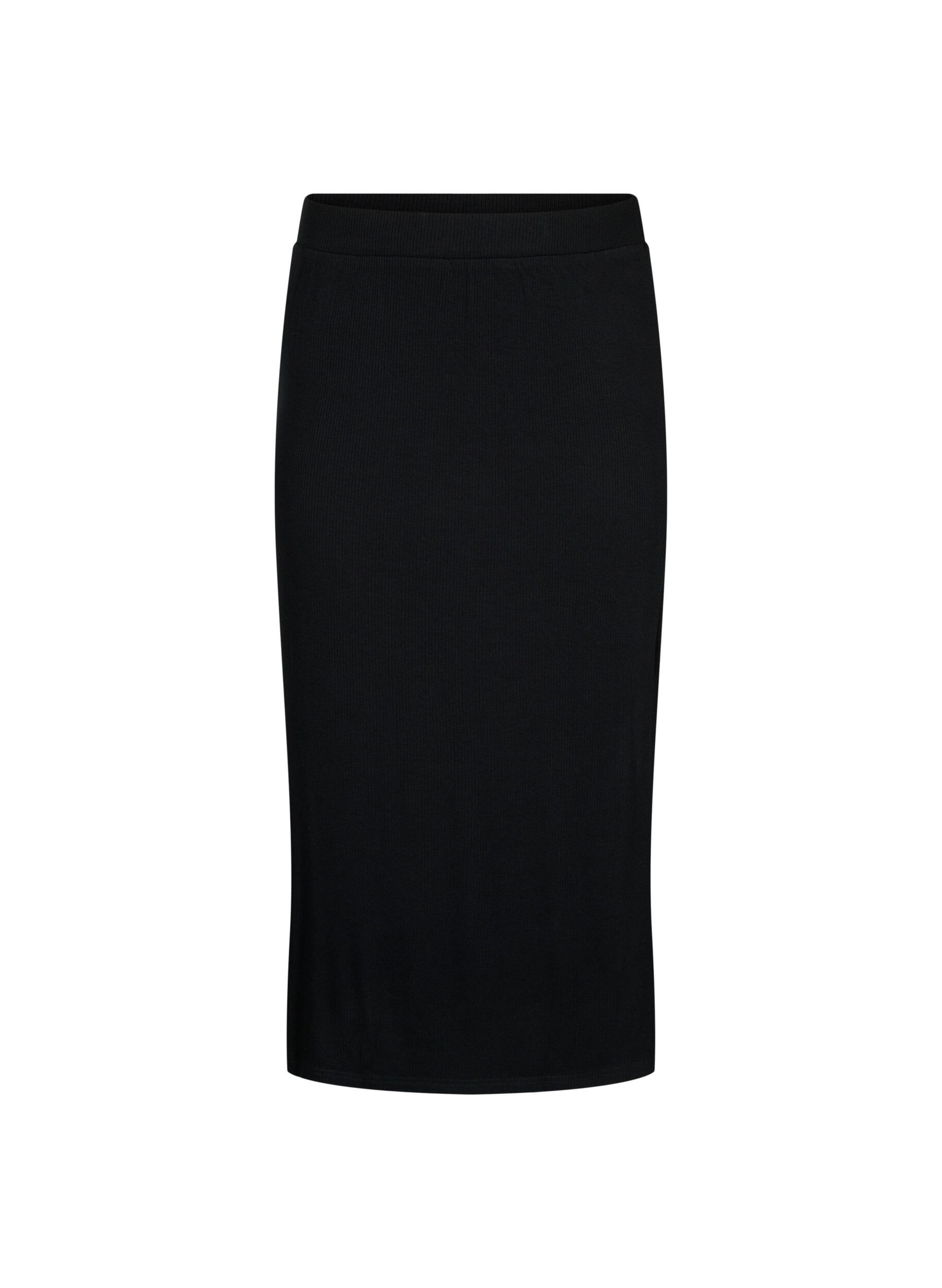 Zizzifashion Slim fit midi skirt in viscose, Black, Packshot image number 0