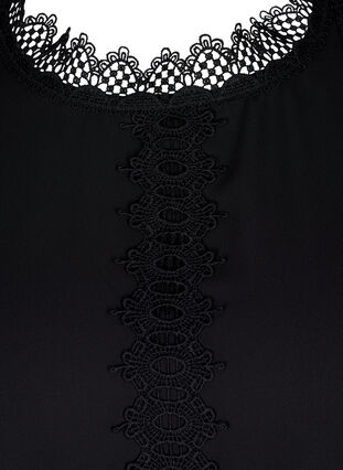 Long sleeved top with lace, Black, Packshot image number 2