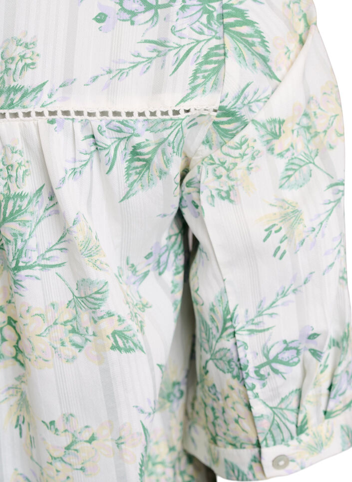 Blouse with print and 1/2 sleeves, White, Packshot image number 3