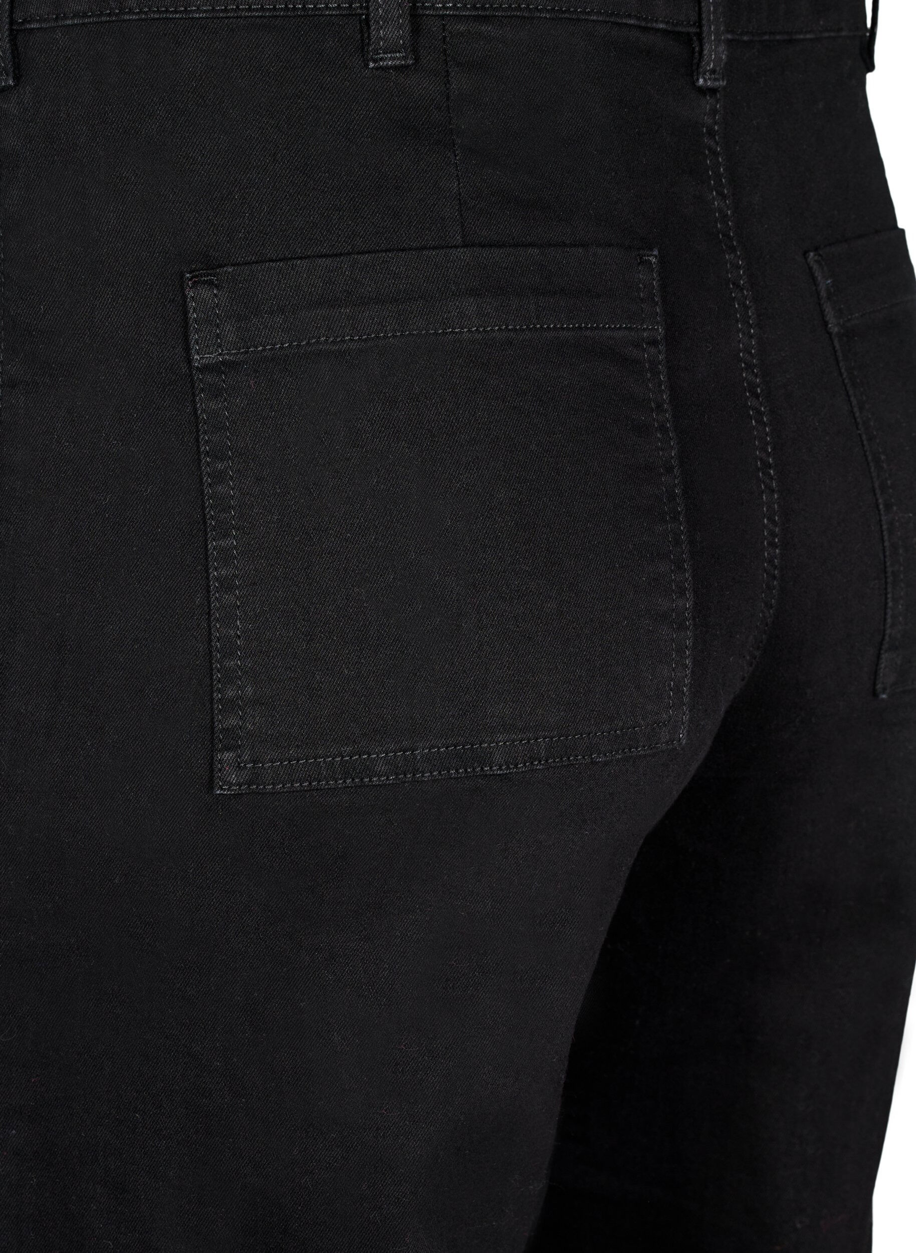 Zizzifashion High-waisted jeans with wide legs, Black, Packshot image number 3