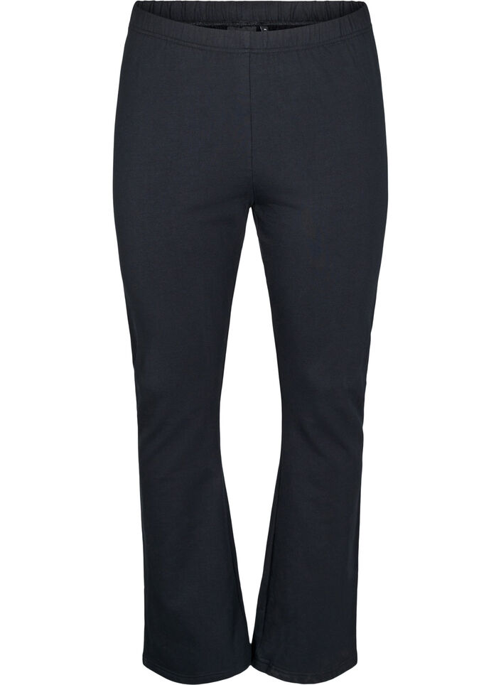 Flared jersey trousers, Black, Packshot image number 0