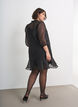 Short organza dress with ruffle hem, Black, Model image number 2