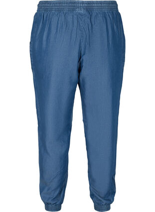 Loose trousers in lyocell, Medium Blue Denim, Packshot image number 1