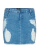 Tight ripped denim skirt, Blue denim, Packshot image number 0