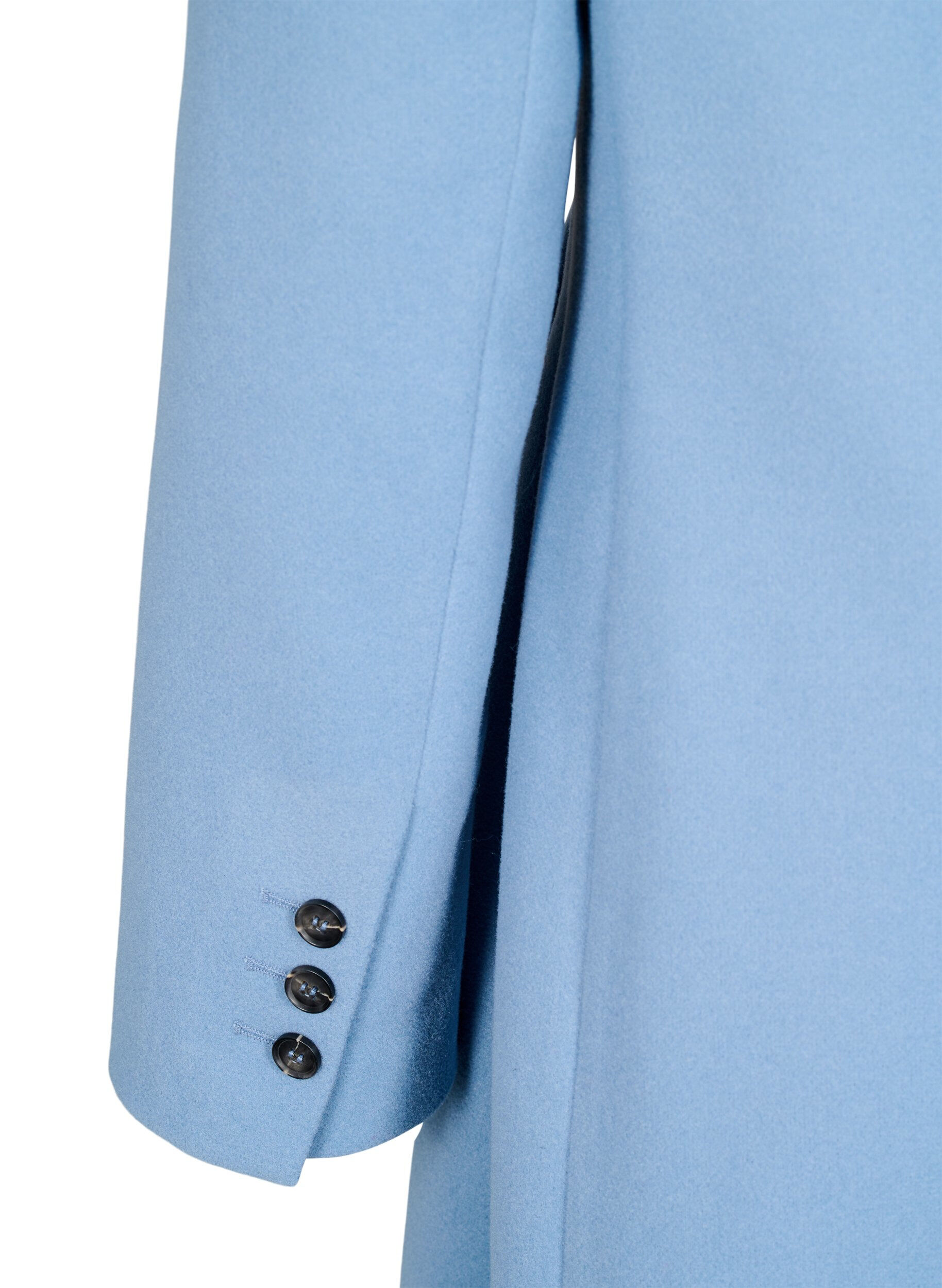 Zizzifashion Long coat with a slit at the back, Light Blue, Packshot image number 3