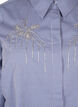 Organic cotton shirt with bead embroidery, Blue, Packshot image number 2
