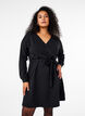 Wrap dress with ties, Black, Model image number 0