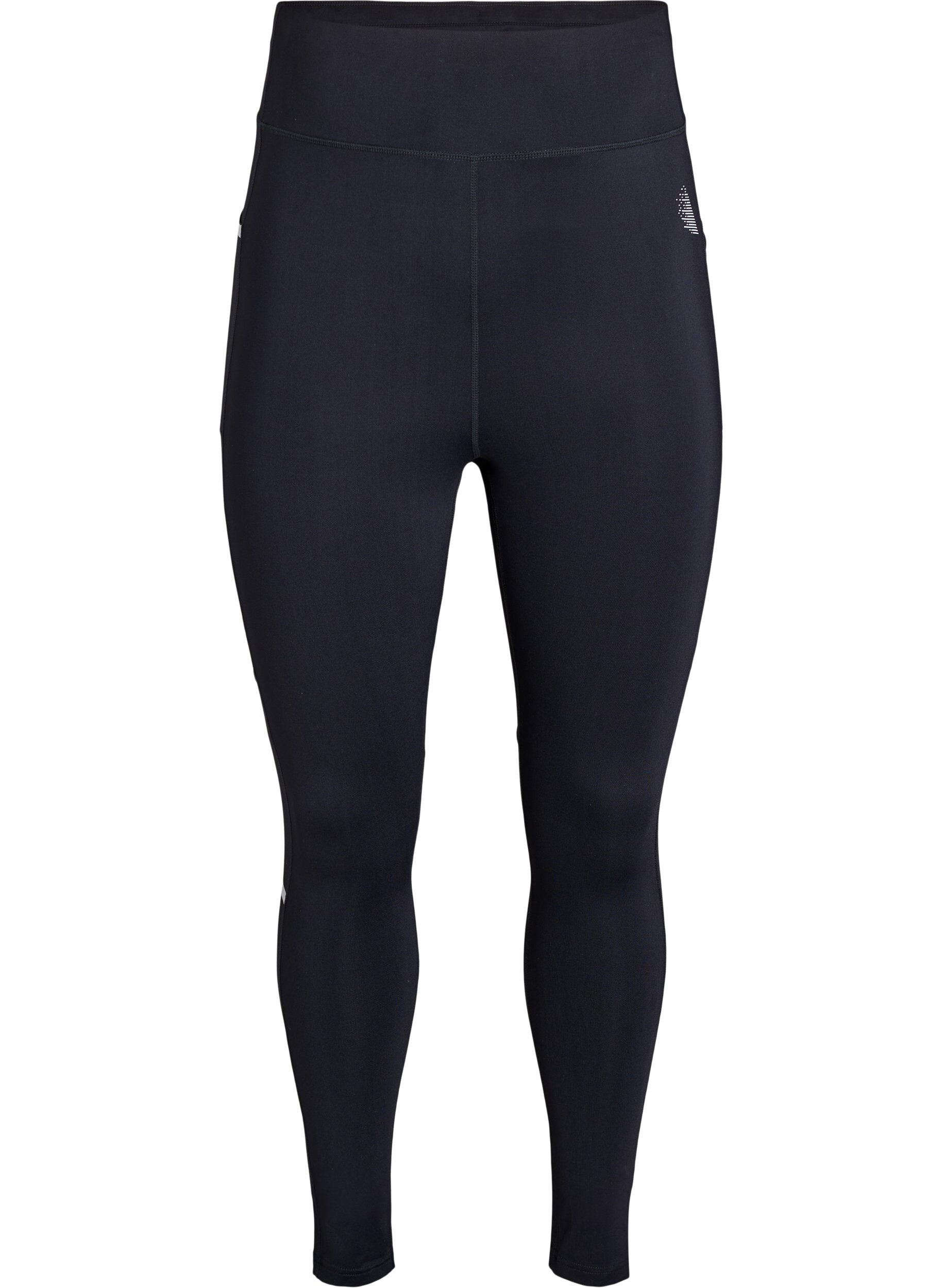 Running tights with light compression and side pockets