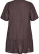 Short checked dress with ruffle hem, Brown, Packshot image number 1