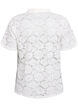 Lace blouse with a collar and V-neck, Vanilla, Packshot image number 1