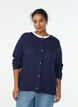 Structured knit cardigan with ball-shaped buttons, Blue, Model image number 0