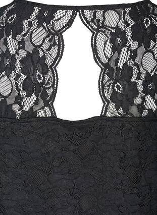 Short-sleeved lace dress, Black, Packshot image number 3