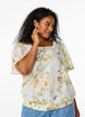 Floral print blouse with square neck, Yellow, Model image number 0