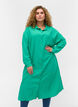 Long viscose shirt with slits, Mint, Model image number 0
